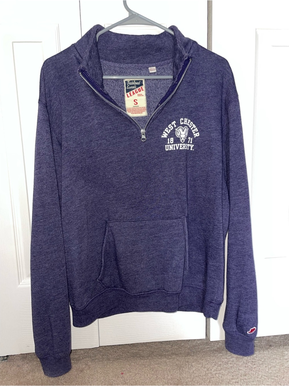 League Navy Heather West Chester University Quarter Zip Hoodie